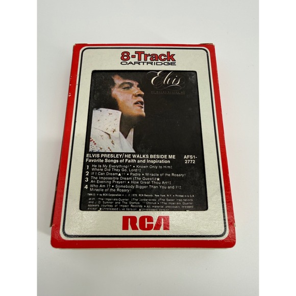 RCA Other - Elvis Presley He Walks Beside Me 8-Track Tape 1978 RCA Gospel Red Analog